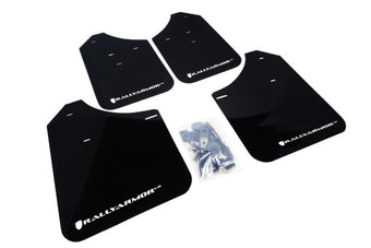 compare product Rally Armor 02-07 Subaru WRX/STI/RS/2.5i (Wagons Req. Mod.) Black UR Mud Flap w/White Logo