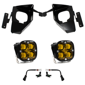 compare product Baja Designs 16-18 Silverado 1500 Squadron Fog Pocket Kit - Amber