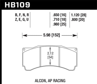 compare product Hawk Alcon TA-6 / AP Racing CP5060-2/3/4/5ST / AP Racing CP5555 HPS 5.0 Street Brake Pads