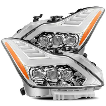 compare product AlphaRex 08-13 Infiniti G37 NOVA LED Proj Headlights Chrome w/ Activ Light/Seq Signal/DRL
