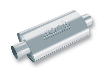 compare product Borla XR-1 Racing Sportsman 2 1/2 inch Outlet / 2 1/2 inch Inlet 12in Case Oval Muffler