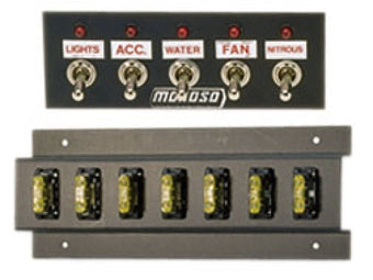compare product Moroso Toggle Switch Panel - Dash Mount - 2in x 5.5in - Five On/Off Switches