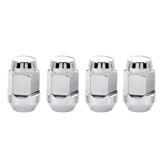 compare product McGard Hex Lug Nut (Cone Seat Bulge Style) M12X1.5 / 3/4 Hex / 1.45in. Length (4-Pack) - Chrome
