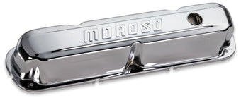 compare product Moroso Mopar 273-360 Valve Cover - w/Baffles - Stamped Steel Chrome Plated - Pair
