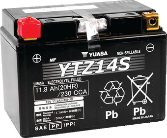 compare product Yuasa YTZ14S Maintenance Free AGM 12-Volt Battery