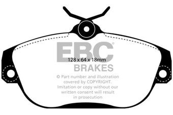 compare product EBC 91-93 Volvo 740 2.3 (ABS) (Girling) Redstuff Front Brake Pads