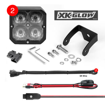compare product XK Glow XKchrome 20w LED Cube Light w/ RGB Accent Light Kit w/ Controller- Driving Beam 2pc