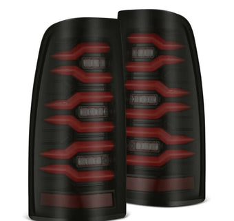 compare product AlphaRex 99-06 Chevrolet Silverado/99-06 GMC Sierra LUXX-Series LED Tail Lights - Black/Red