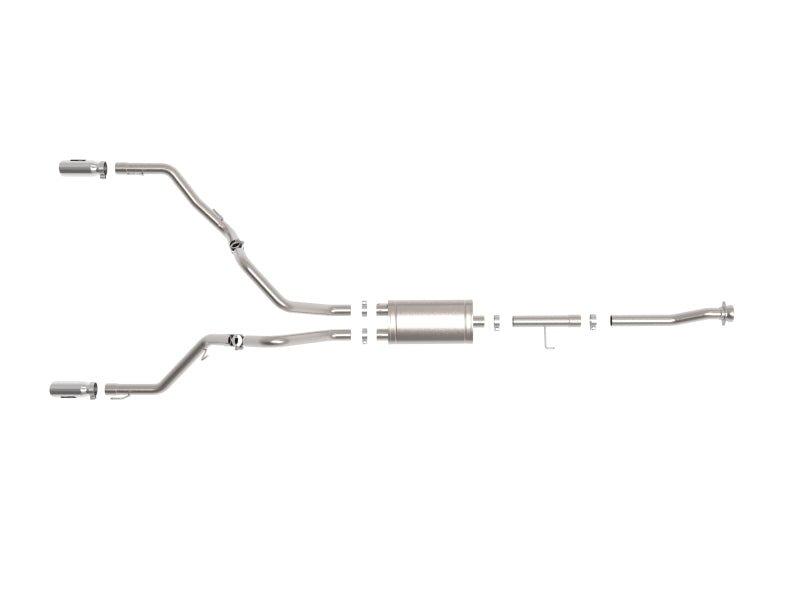 aFe Vulcan 3in 304 SS Cat - Back Exhaust 2021 Ford F - 150 V6 2.7L/3.5L (tt)/V8 5.0L w/ Polished Tips - My Store