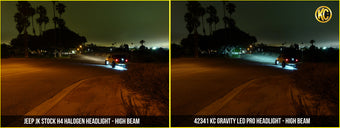 compare product KC HiLiTES 07-18 Jeep JK (Not for Rubicon/Sahara) 7in. Gravity LED Pro DOT Headlight (Pair Pack Sys)