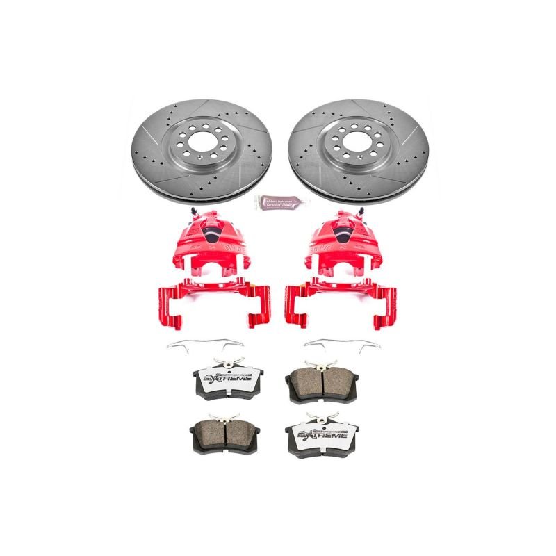 Power Stop 02 - 04 Volkswagen Golf Front Z26 Street Warrior Brake Kit w/Calipers - My Store