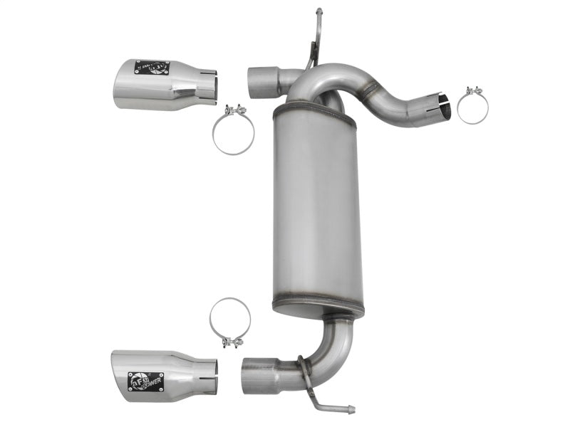 aFe Rebel Series 2.5in 409 SS Axle - Back Exhaust w/Polished Tips 07+ Jeep Wrangler (JK) V6 3.6L/3.8L - My Store
