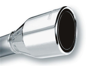 compare product Borla 2.5in Inlet 4.5in Round Rolled Angle Cut Phantom X 7.75in Long Embossed Universal Exhaust Tips