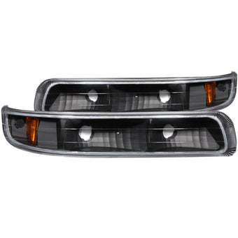 compare product ANZO 1999-2002 Chevrolet Silverado 1500 Euro Parking Lights Black w/ Amber Reflector