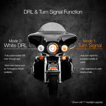 compare product XK Glow 4.5In Chrome RGB LED Harley Running Light XKchrome Bluetooth App Controlled Kit