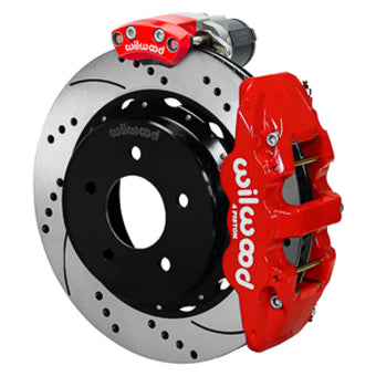 compare product Wilwood 88-98 GM C1500 Aero4 Rear Elec. Parking Brake Kit 14in SRP Rotor 3.25in Offset - Red