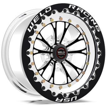 compare product Weld Vitesse 15x10 / 5x4.75 BP / 7.5in. BS Black Wheel - Black Single Beadlock MT