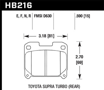 compare product Hawk 93-98 Toyota Supra TT HPS Street Rear Brake Pads