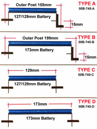 compare product Cusco 173mm D-Type Battery Tie Down - Aluminum Blue