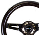 NRG Classic Wood Grain Steering Wheel (310mm) Black w/Black Chrome 3 - Spoke Center - My Store