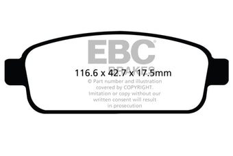 compare product EBC 13+ Buick Encore 1.4 Turbo Ultimax2 Rear Brake Pads