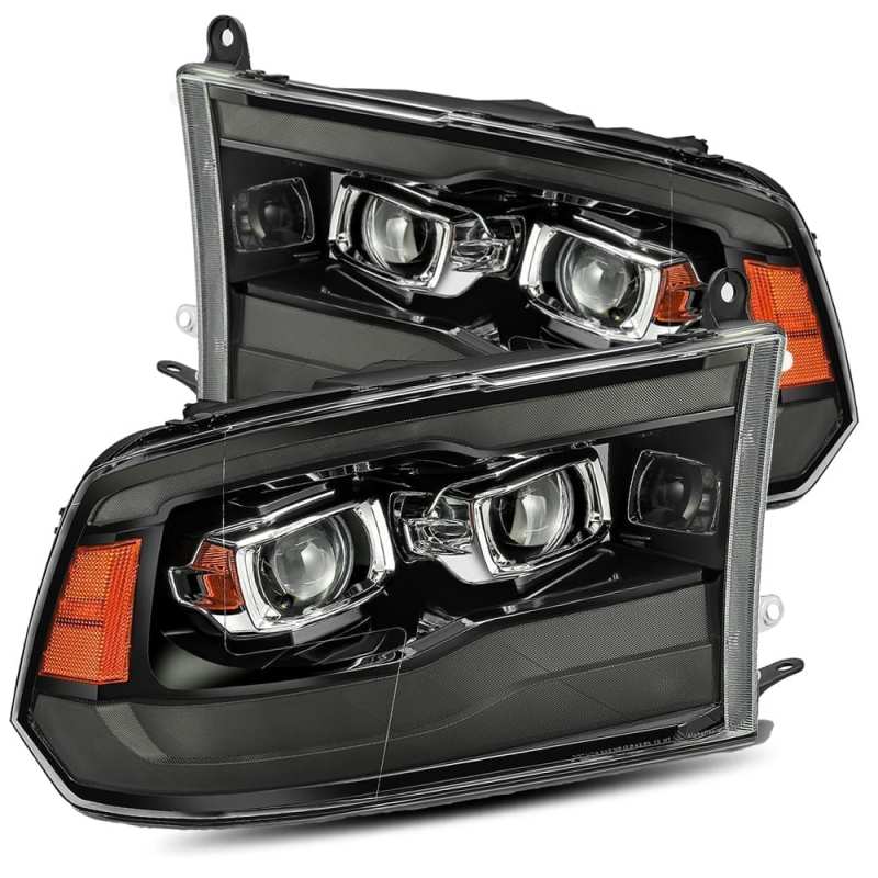 AlphaRex 09 - 18 Dodge Ram 1500HD PRO - Series Proj Headlights Plank Style Black w/Seq Signal/Smoked DRL - My Store