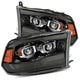 AlphaRex 09 - 18 Dodge Ram 1500HD PRO - Series Proj Headlights Plank Style Black w/Seq Signal/Smoked DRL - My Store