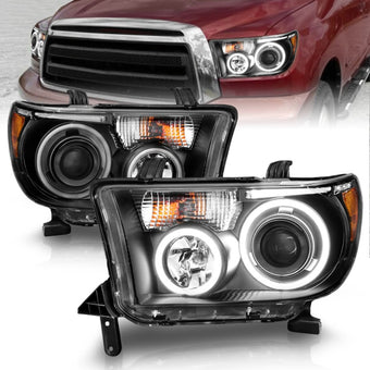 compare product ANZO 2007-2013 Toyota Tundra Projector Headlights w/ Halo Black (CCFL)