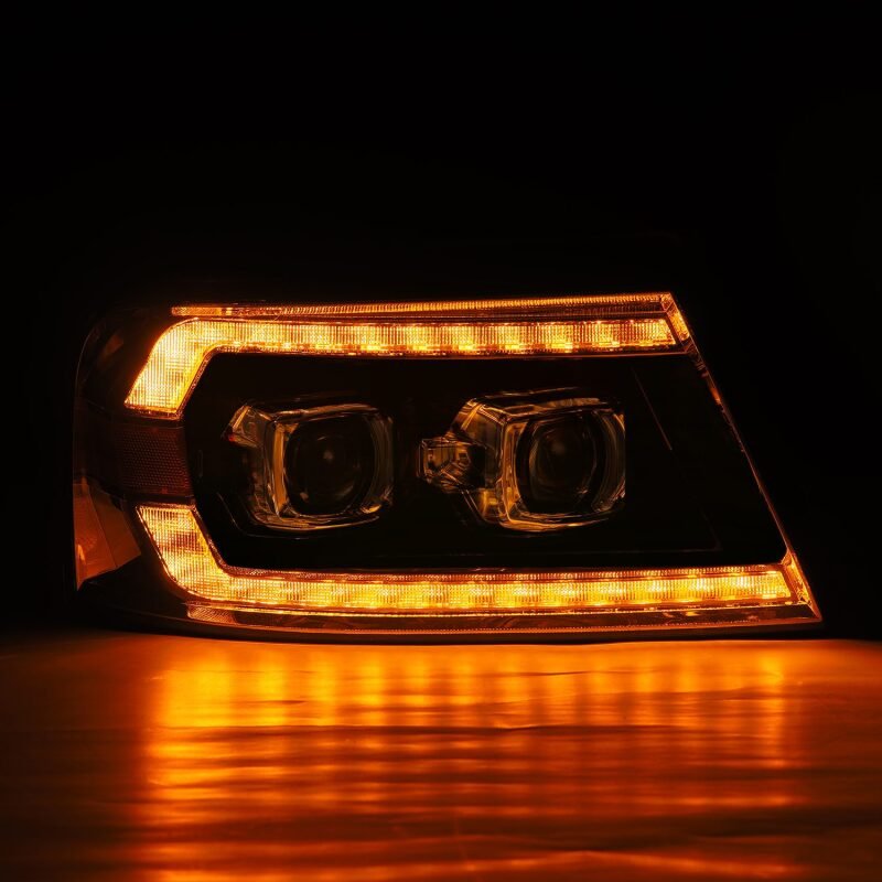 AlphaRex 04 - 08 Ford F150 PRO - Series Projector Headlights Alpha - Black w/ Sequential Signal and DRL - My Store