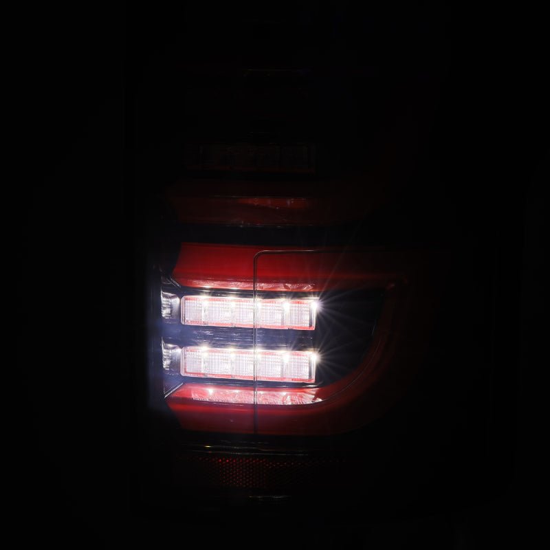 AlphaRex 15 - 20 Ford F - 150 Luxx LED Tail Lights (Pair) Black/Red (Not For Blind Spot Sensor Models) - My Store