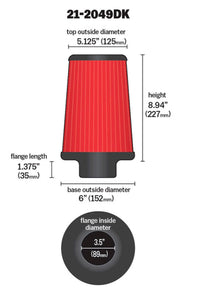 AEM 3.5 in Short Neck 9 in Element Filter - My Store