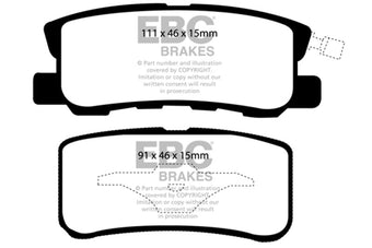 compare product EBC 11-14 Chrysler 200 3.6 Greenstuff Rear Brake Pads