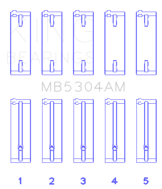 King Engine Bearings Kia/Mazda DOHC 16 Valve/SOHC 16 Valve/SOHC 8 Valve (Size +0.5) Main Bearing Set - My Store