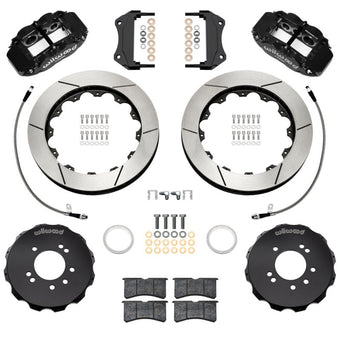 compare product Wilwood 99-02 Nissan Skyline Superlite 6R Front BBK w/ 12.88in Slotted Rotors & Flexlines - Black