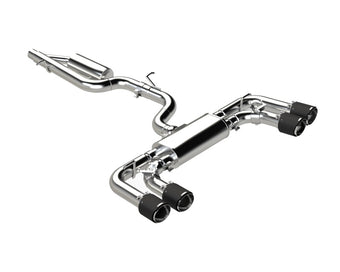 compare product MBRP 2022 Volkswagen Golf R MK8 T304 Stainless Steel 3in Cat-Back, Quad Rear Exit- Carbon Fiber Tip