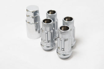 compare product Wheel Mate 12x1.25 48mm Muteki SR48 Silver Open End Locking Lug Nut - Set of 4