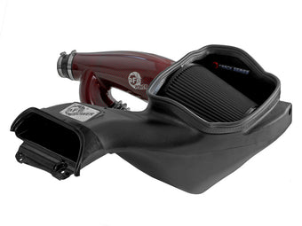 compare product aFe 17-24 Ford F-150 Track Series Red Kevlar Carbon Fiber C/A Intake System w/Black Pro 5R Filter