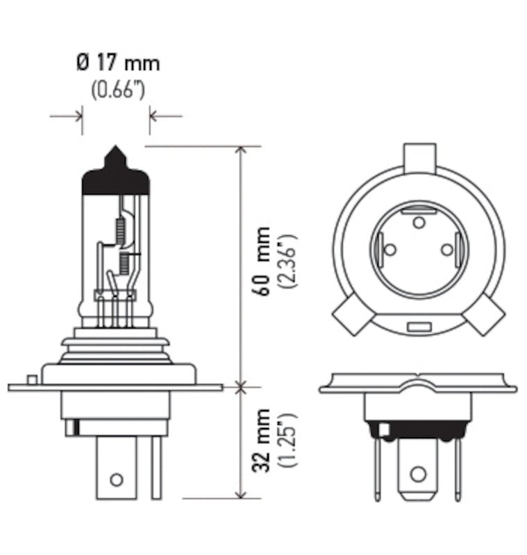 Hella H4 12V 130/90W Halogen Headlight Bulb - Universal - My Store