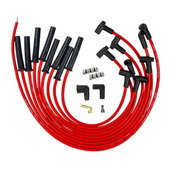 compare product Moroso Ford 289 302 351W HEI-Style Cap Ultra 350 8mm Multi-Angle Boot Spark Plug Wire Set - Red