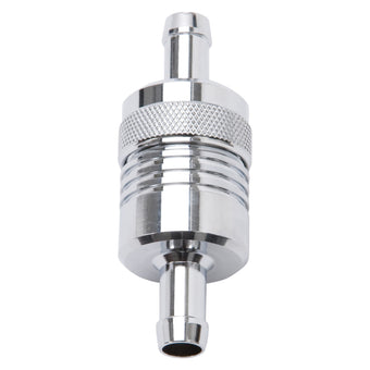 compare product Edelbrock Fuel Filter Aluminum 3In X 01/ 1/8In 3/8In Inlet/Outlet Chrome