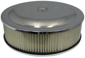 compare product Moroso Racing Air Cleaner - 16in x 4in Filter - Offset - Raised Bottom - Clear Powder Coat