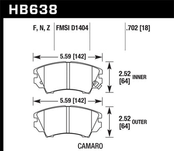 compare product Hawk 10-15 Chevrolet Camaro HPS 5.0 Front Brake Pads