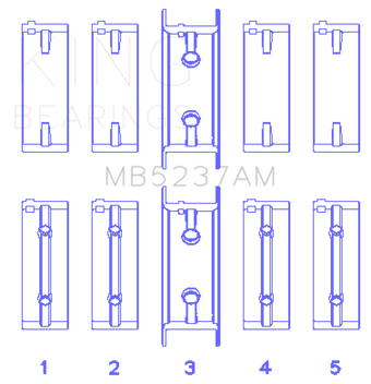 compare product King Engine Bearings Mitsubishi 4G12 (Size +0.25mm) Main Bearing Set