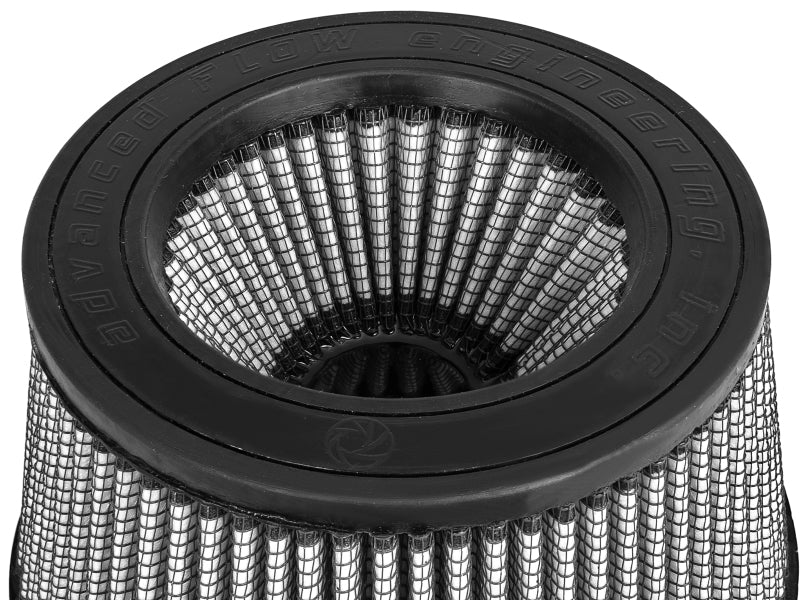 aFe MagnumFLOW Dry S Air Filter 5in. F x 5 - 3/4in. B x 4 - 1/2in. T (INV) x 3 - 1/2in. H - My Store