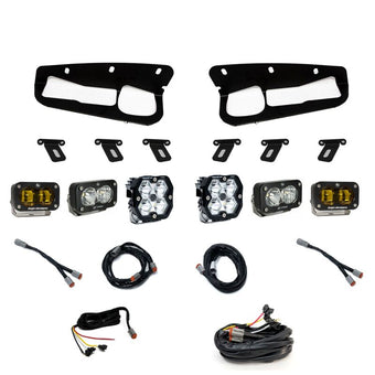 compare product Baja Designs 21-25 Ford Bronco Squadron 2.0 Pro (Spot) & S2 Pro D/C / S2 SAE Ambr FPK ST Bmpr w/UP