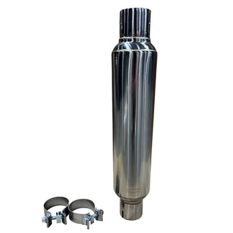 compare product Kooks 2.5in Round Clamp In Muffler 14in Long Polished Stainless Steel