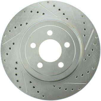 compare product StopTech Select Sport 10-14 Dodge Challenger Drilled and Slotted Front Left Brake Rotor