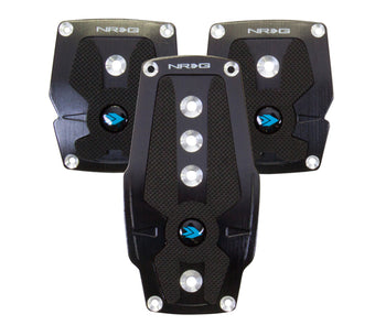 compare product NRG Brushed Aluminum Sport Pedal M/T - Black w/Black Rubber Inserts