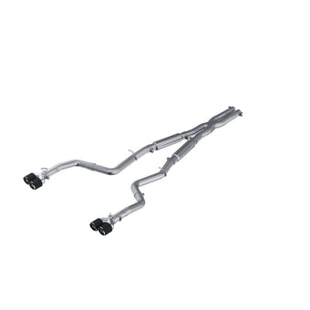 compare product MBRP 15-16 Dodge Challenger RT 5.7L T304 SS 3in Dual Rear Cat-back CF Quad Tips - Street