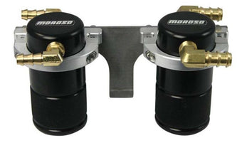compare product Moroso 08-14 Subaru STi (w/Front Mount Intercooler) Air/Oil Separator Catch Can - Billet Alum -Black